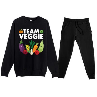 Funny Veggie Art For Men Women Kids Vegan Plant Vegetarian Premium Crewneck Sweatsuit Set