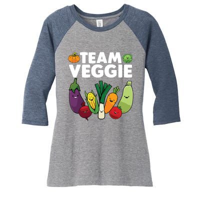 Funny Veggie Art For Men Women Kids Vegan Plant Vegetarian Women's Tri-Blend 3/4-Sleeve Raglan Shirt