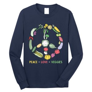 Funny Veggie Art For Women Men Vegan Food Vegetables Themed Long Sleeve Shirt