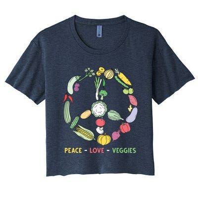 Funny Veggie Art For Women Men Vegan Food Vegetables Themed Women's Crop Top Tee