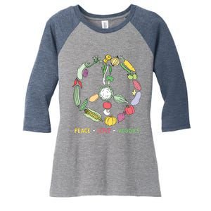 Funny Veggie Art For Women Men Vegan Food Vegetables Themed Women's Tri-Blend 3/4-Sleeve Raglan Shirt