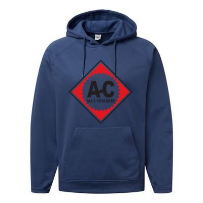 Funny Vintage Allis Chalmers Ac Logo Performance Fleece Hoodie