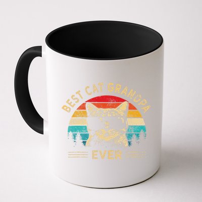 Funny Vintage Best Cat Grandpa Ever Funny Fathers Day Mug