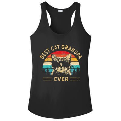 Funny Vintage Best Cat Grandpa Ever Funny Fathers Day Ladies PosiCharge Competitor Racerback Tank