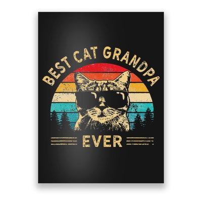 Funny Vintage Best Cat Grandpa Ever Funny Fathers Day Poster