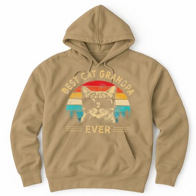 Funny Vintage Best Cat Grandpa Ever Funny Fathers Day Hoodie