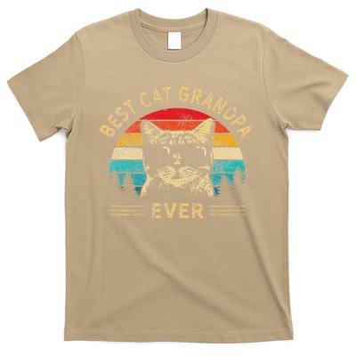Funny Vintage Best Cat Grandpa Ever Funny Fathers Day T-Shirt