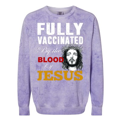 Fully Vaccinated By The Blood Of Jesus Colorblast Crewneck Sweatshirt