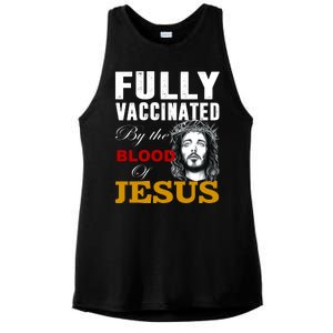 Fully Vaccinated By The Blood Of Jesus Ladies PosiCharge Tri-Blend Wicking Tank