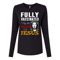 Fully Vaccinated By The Blood Of Jesus Womens Cotton Relaxed Long Sleeve T-Shirt