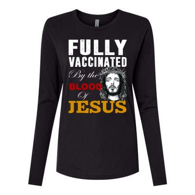 Fully Vaccinated By The Blood Of Jesus Womens Cotton Relaxed Long Sleeve T-Shirt