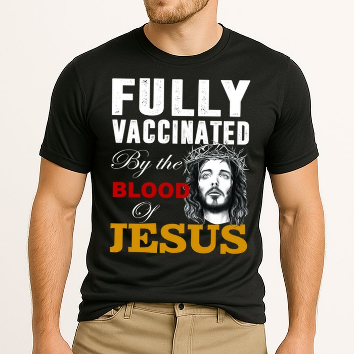 Fully Vaccinated By The Blood Of Jesus Cooling Performance Crew T-Shirt