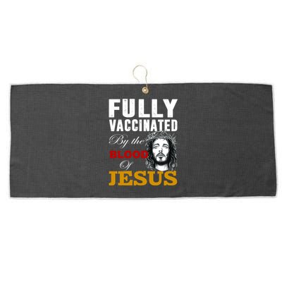 Fully Vaccinated By The Blood Of Jesus Large Microfiber Waffle Golf Towel