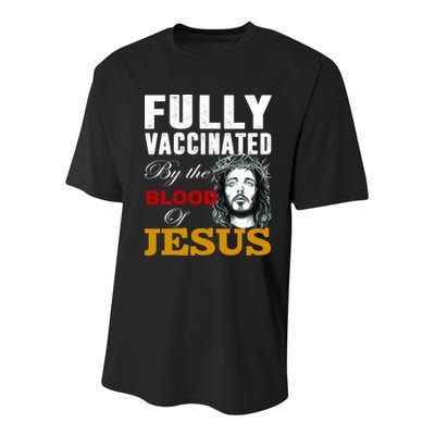 Fully Vaccinated By The Blood Of Jesus Youth Performance Sprint T-Shirt