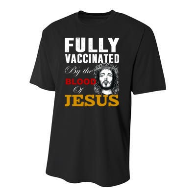 Fully Vaccinated By The Blood Of Jesus Youth Performance Sprint T-Shirt