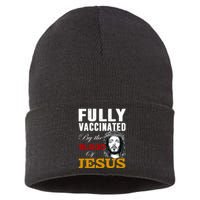 Fully Vaccinated By The Blood Of Jesus Sustainable Knit Beanie