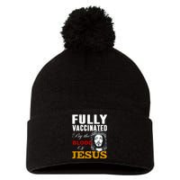 Fully Vaccinated By The Blood Of Jesus Pom Pom 12in Knit Beanie