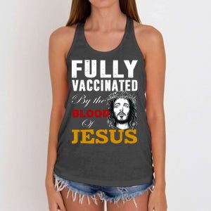 Fully Vaccinated By The Blood Of Jesus Women's Knotted Racerback Tank