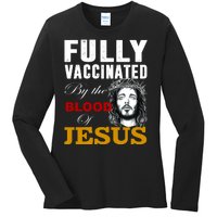 Fully Vaccinated By The Blood Of Jesus Ladies Long Sleeve Shirt