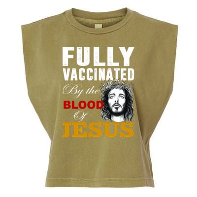 Fully Vaccinated By The Blood Of Jesus Garment-Dyed Women's Muscle Tee