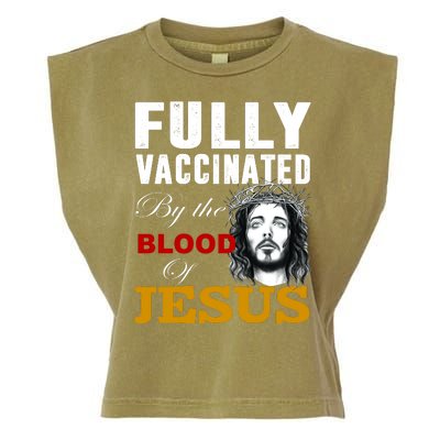 Fully Vaccinated By The Blood Of Jesus Garment-Dyed Women's Muscle Tee