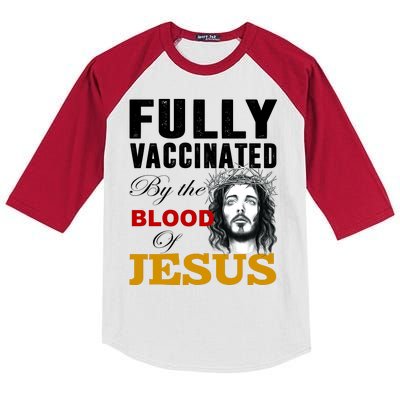 Fully Vaccinated By The Blood Of Jesus Kids Colorblock Raglan Jersey