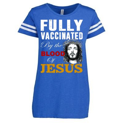 Fully Vaccinated By The Blood Of Jesus Enza Ladies Jersey Football T-Shirt