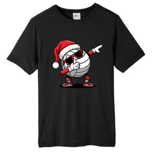 Funny Volleyball Ball Santa Hat Dabbing Xmas Pajamas Tall Fusion ChromaSoft Performance T-Shirt