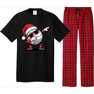 Funny Volleyball Ball Santa Hat Dabbing Xmas Pajamas Pajama Set