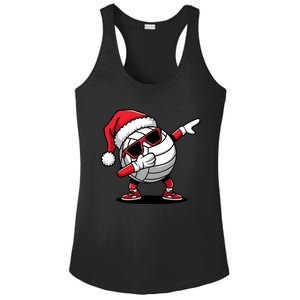 Funny Volleyball Ball Santa Hat Dabbing Xmas Pajamas Ladies PosiCharge Competitor Racerback Tank