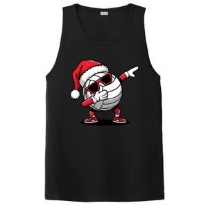 Funny Volleyball Ball Santa Hat Dabbing Xmas Pajamas PosiCharge Competitor Tank