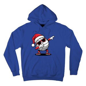 Funny Volleyball Ball Santa Hat Dabbing Xmas Pajamas Hoodie