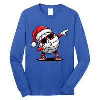 Funny Volleyball Ball Santa Hat Dabbing Xmas Pajamas Long Sleeve Shirt