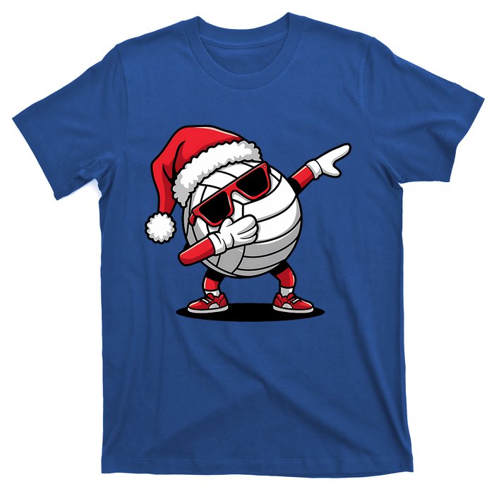 Funny Volleyball Ball Santa Hat Dabbing Xmas Pajamas T-Shirt