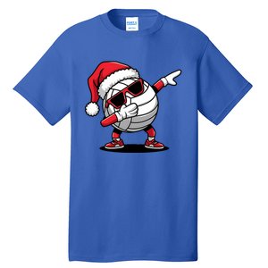 Funny Volleyball Ball Santa Hat Dabbing Xmas Pajamas Tall T-Shirt