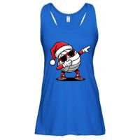 Funny Volleyball Ball Santa Hat Dabbing Xmas Pajamas Ladies Essential Flowy Tank