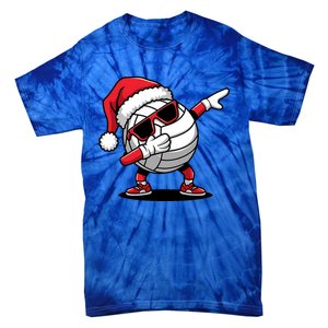 Funny Volleyball Ball Santa Hat Dabbing Xmas Pajamas Tie-Dye T-Shirt