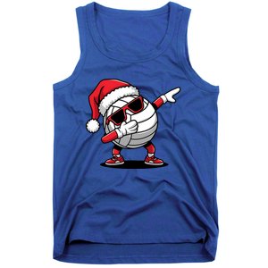 Funny Volleyball Ball Santa Hat Dabbing Xmas Pajamas Tank Top