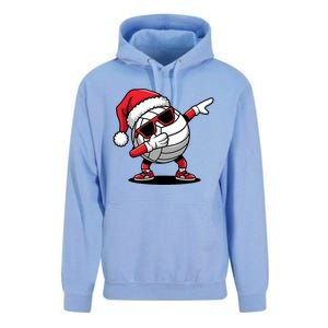 Funny Volleyball Ball Santa Hat Dabbing Xmas Pajamas Unisex Surf Hoodie