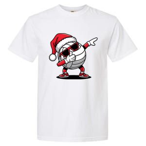 Funny Volleyball Ball Santa Hat Dabbing Xmas Pajamas Garment-Dyed Heavyweight T-Shirt