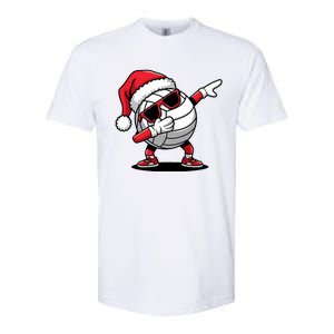 Funny Volleyball Ball Santa Hat Dabbing Xmas Pajamas Softstyle CVC T-Shirt