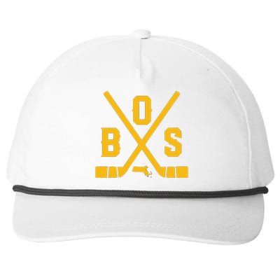 Funny Vintage Boston Hockey Sticks State Outline Snapback Five-Panel Rope Hat