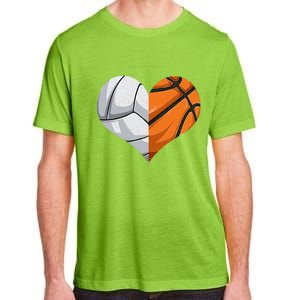 Funny Volleyball Basketball Heart Mom Dad Mama Mothers Day Cool Gift Adult ChromaSoft Performance T-Shirt