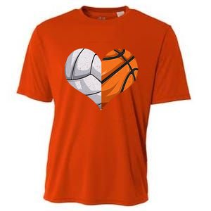 Funny Volleyball Basketball Heart Mom Dad Mama Mothers Day Cool Gift Cooling Performance Crew T-Shirt