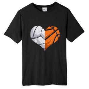 Funny Volleyball Basketball Heart Mom Dad Mama Mothers Day Cool Gift Tall Fusion ChromaSoft Performance T-Shirt