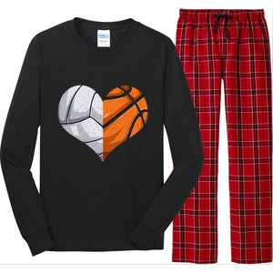 Funny Volleyball Basketball Heart Mom Dad Mama Mothers Day Cool Gift Long Sleeve Pajama Set