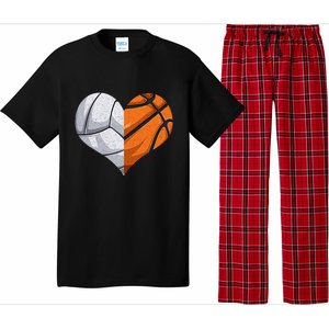 Funny Volleyball Basketball Heart Mom Dad Mama Mothers Day Cool Gift Pajama Set