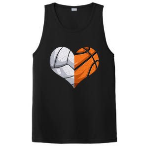 Funny Volleyball Basketball Heart Mom Dad Mama Mothers Day Cool Gift PosiCharge Competitor Tank