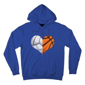 Funny Volleyball Basketball Heart Mom Dad Mama Mothers Day Cool Gift Hoodie