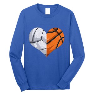 Funny Volleyball Basketball Heart Mom Dad Mama Mothers Day Cool Gift Long Sleeve Shirt